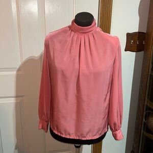 Country Sophisticates Petite By Pendleton Coral Long Sleeve Dress Blouse Size 10